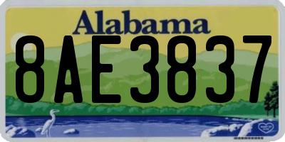 AL license plate 8AE3837