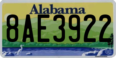 AL license plate 8AE3922