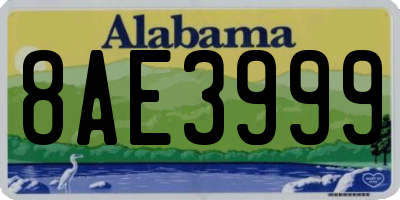 AL license plate 8AE3999