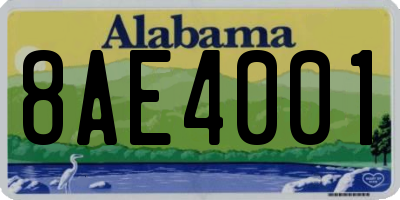 AL license plate 8AE4001