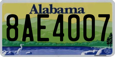 AL license plate 8AE4007