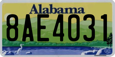 AL license plate 8AE4031