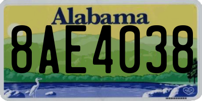 AL license plate 8AE4038