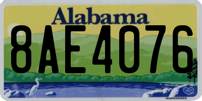 AL license plate 8AE4076