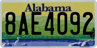 AL license plate 8AE4092