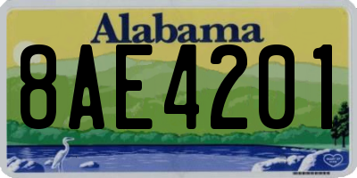 AL license plate 8AE4201