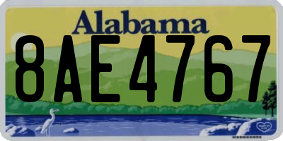 AL license plate 8AE4767