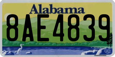 AL license plate 8AE4839