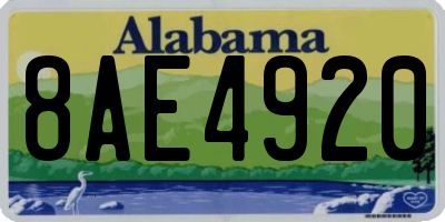 AL license plate 8AE4920