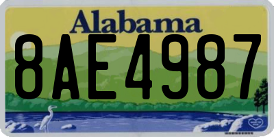 AL license plate 8AE4987
