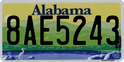 AL license plate 8AE5243