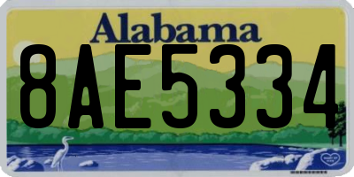 AL license plate 8AE5334