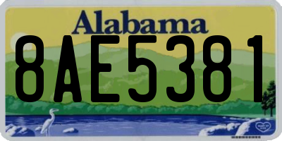 AL license plate 8AE5381