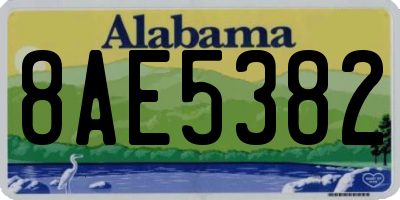 AL license plate 8AE5382