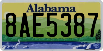 AL license plate 8AE5387
