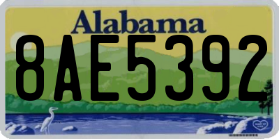 AL license plate 8AE5392