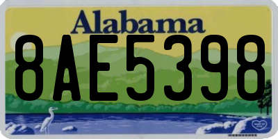AL license plate 8AE5398