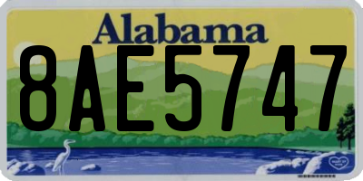 AL license plate 8AE5747
