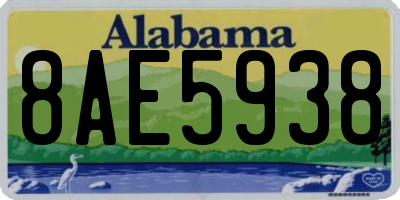 AL license plate 8AE5938
