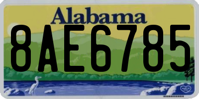 AL license plate 8AE6785