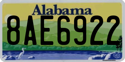 AL license plate 8AE6922