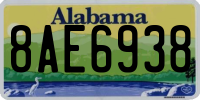 AL license plate 8AE6938