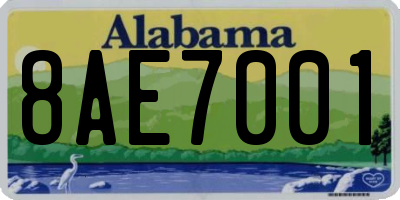 AL license plate 8AE7001