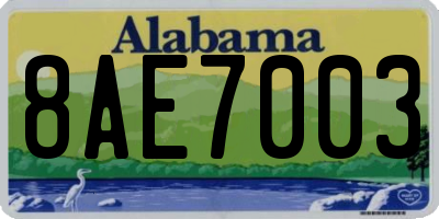 AL license plate 8AE7003