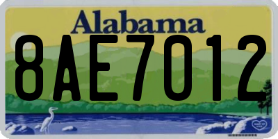 AL license plate 8AE7012
