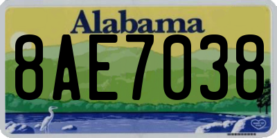 AL license plate 8AE7038