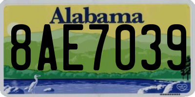 AL license plate 8AE7039
