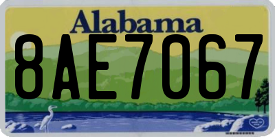 AL license plate 8AE7067