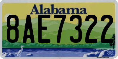 AL license plate 8AE7322