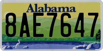 AL license plate 8AE7647