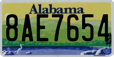 AL license plate 8AE7654