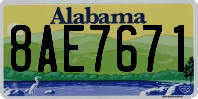 AL license plate 8AE7671