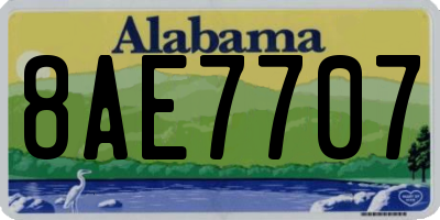 AL license plate 8AE7707
