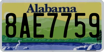 AL license plate 8AE7759