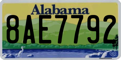 AL license plate 8AE7792