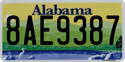 AL license plate 8AE9387
