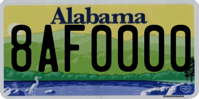 AL license plate 8AF0000