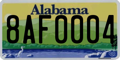 AL license plate 8AF0004