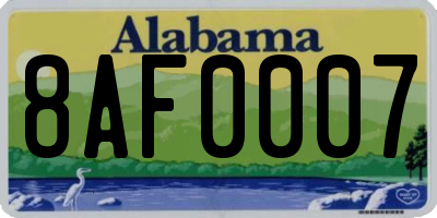 AL license plate 8AF0007