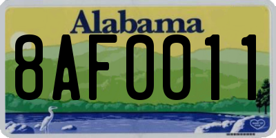AL license plate 8AF0011