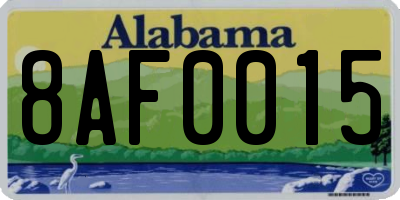 AL license plate 8AF0015