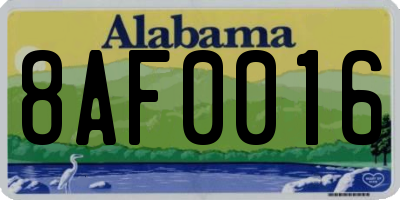 AL license plate 8AF0016