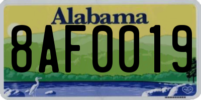 AL license plate 8AF0019