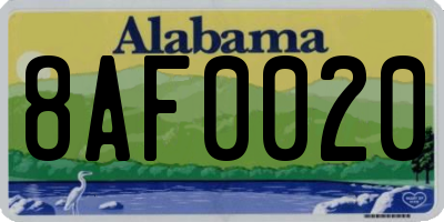 AL license plate 8AF0020
