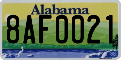 AL license plate 8AF0021