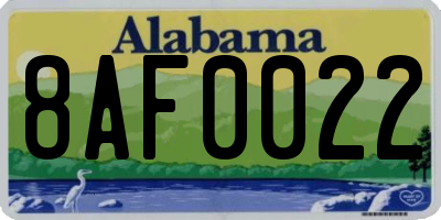 AL license plate 8AF0022